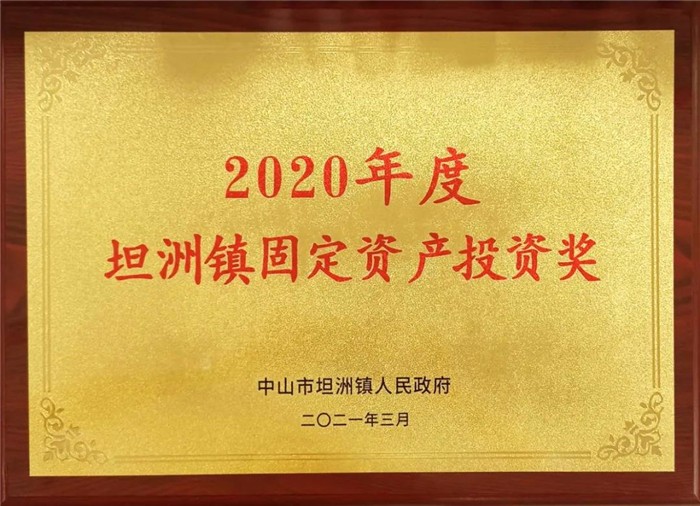 2020年度坦洲鎮固定資產投資獎